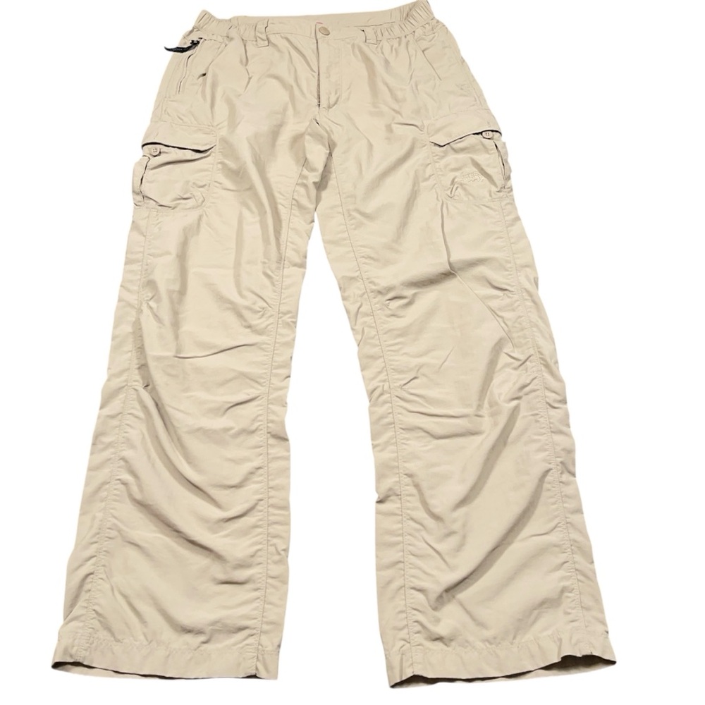 The North Face Hiking Cargo Pants Mens Medium Khaki Elastic Waist Outdoor